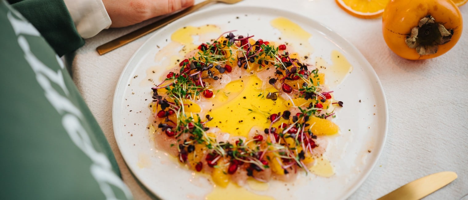 Ceviche mir Blutorange und Granatapfel