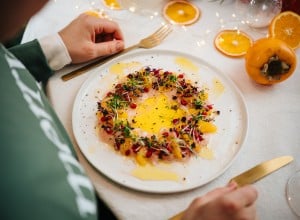 Ceviche mir Blutorange und Granatapfel