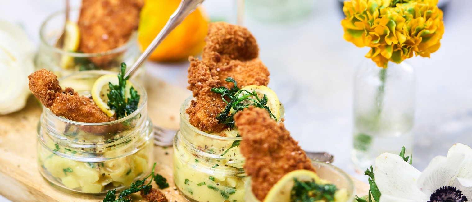 SPAR Mahlzeit Knusprige Handschnitzel mit cremigem Kartoffel-Artischocken