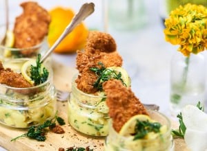 SPAR Mahlzeit Knusprige Handschnitzel mit cremigem Kartoffel-Artischocken