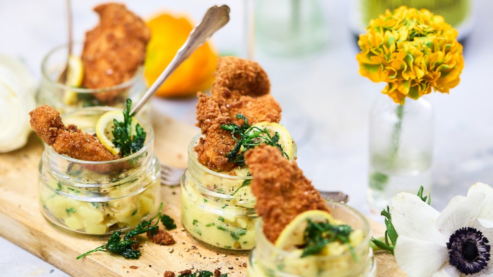 SPAR Mahlzeit Knusprige Handschnitzel mit cremigem Kartoffel-Artischocken