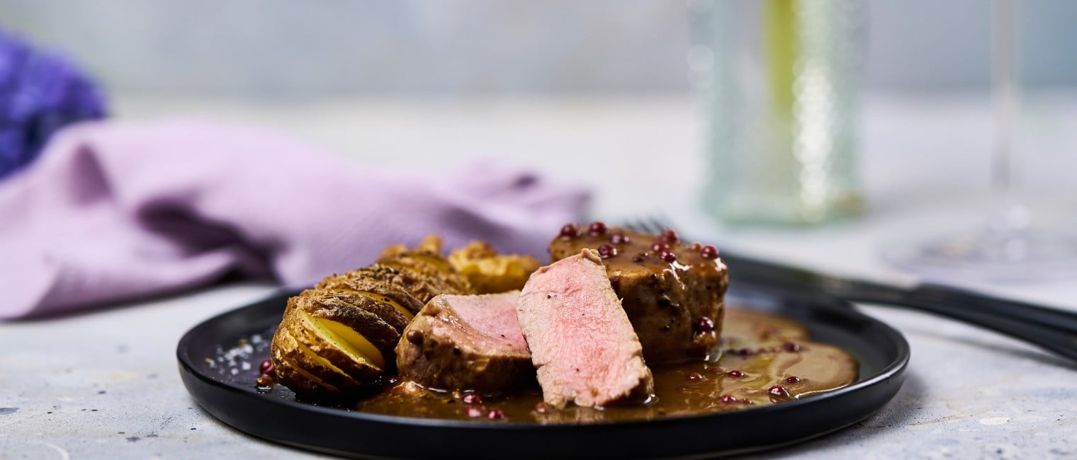 SPAR Mahlzeit Pilzrahmsauce und Hasselback Kartoffel