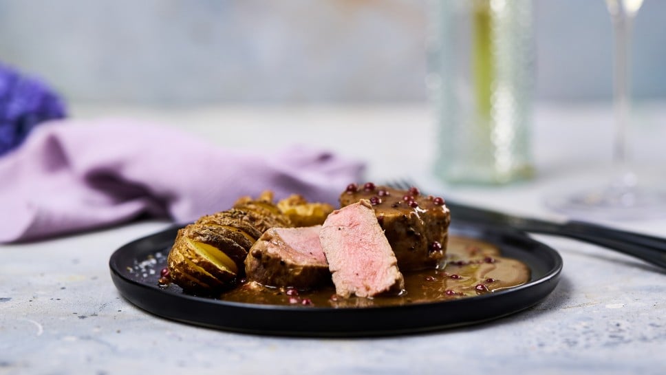 SPAR Mahlzeit Pilzrahmsauce und Hasselback Kartoffel