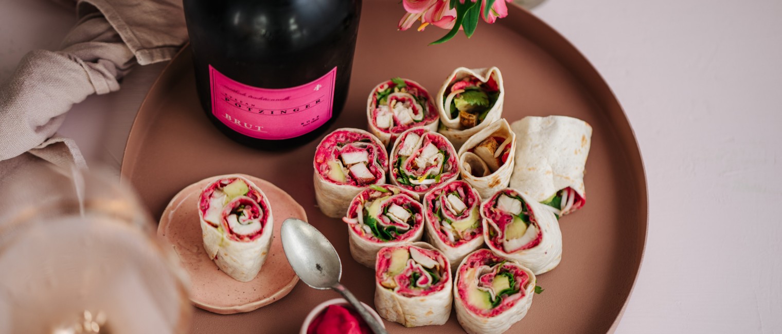 Pink-Wraps-mit-Hühnchen