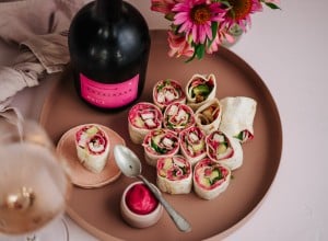 Pink-Wraps-mit-Hühnchen