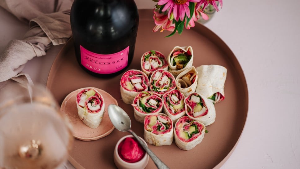 Pink-Wraps-mit-Hühnchen