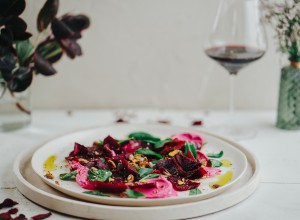 Weinwelt Rote Rüben Carpaccio mit Orange und Pistazie