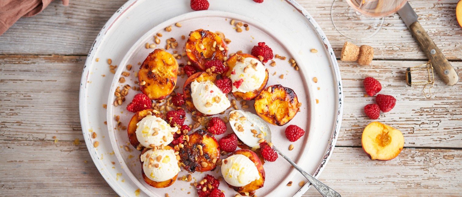 SPAR Mahlzeit Gegrillter Pfirsich mit Mascarpone-Dip