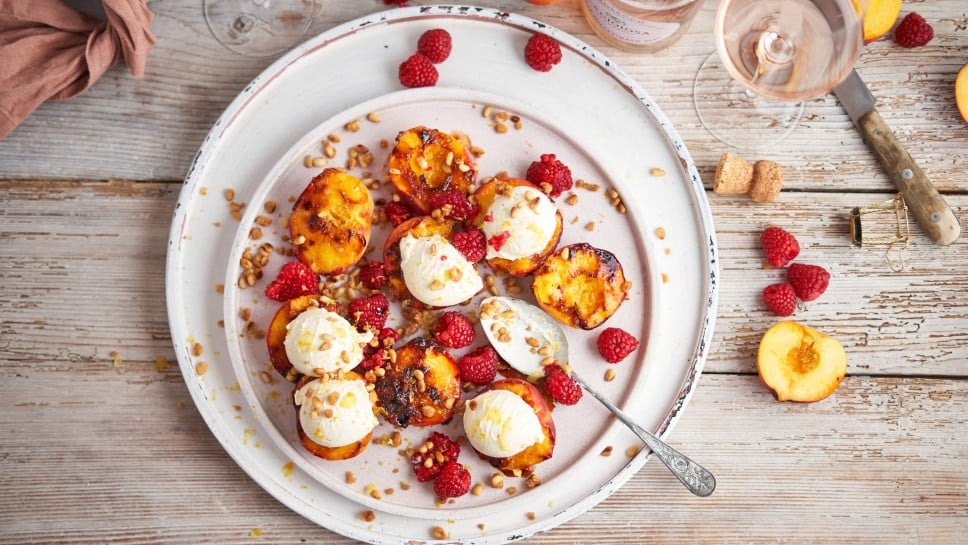 SPAR Mahlzeit Gegrillter Pfirsich mit Mascarpone-Dip