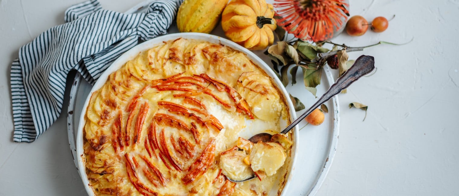 SPAR Mahlzeit Cremiges Erdäpfel-Kürbis-Gratin