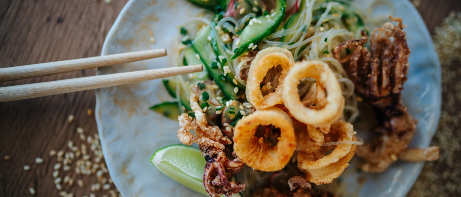 SPAR Mahlzeit Frittierte Tintenfischringe aus dem Wok