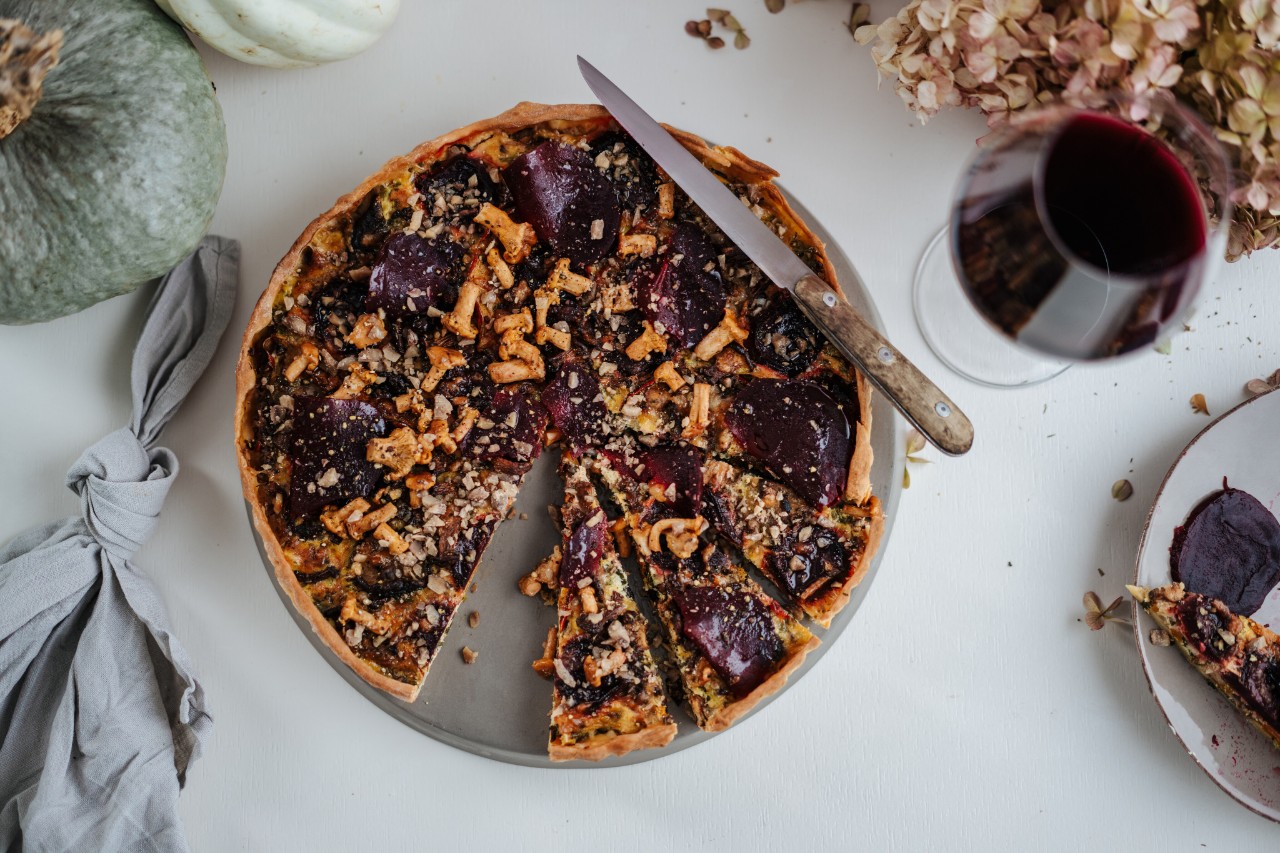 HerbstQuiche mit Kürbis, Rüben & Pilzen
