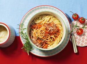 SPAR Mahlzeit Spagetti Soja-Bolognese