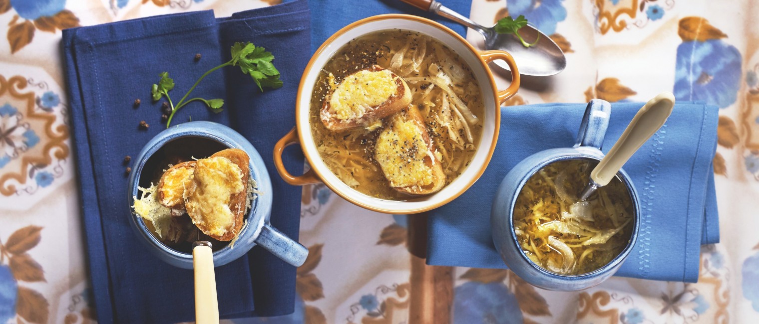 SPAR Mahlzeit Kraut-Zwiebelsuppe mit Almkäse-Crostini