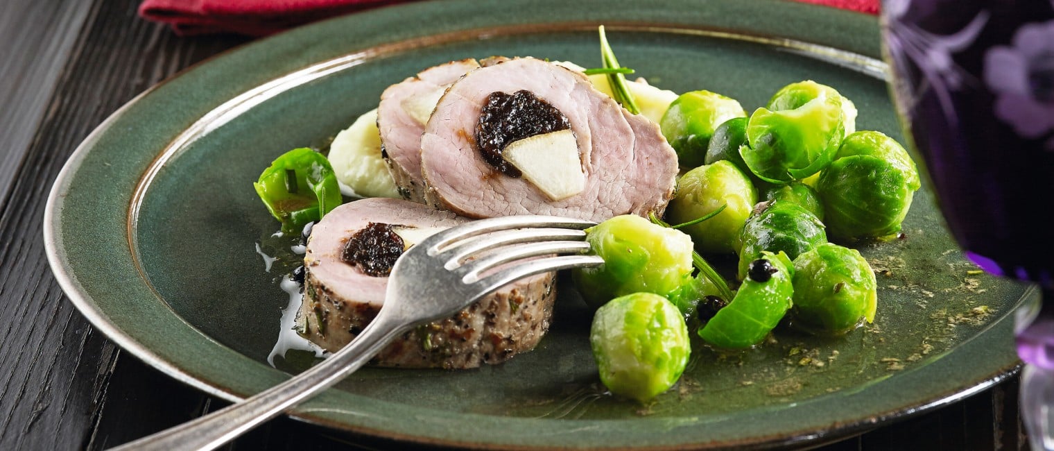 SPAR Mahlzeit gefülltes Schweinefilet mit Zwetschken und Birnen