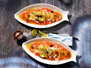 SPAR Mahlzeit Ceviche von der Lachsforelle mit Orange und Fenchel
