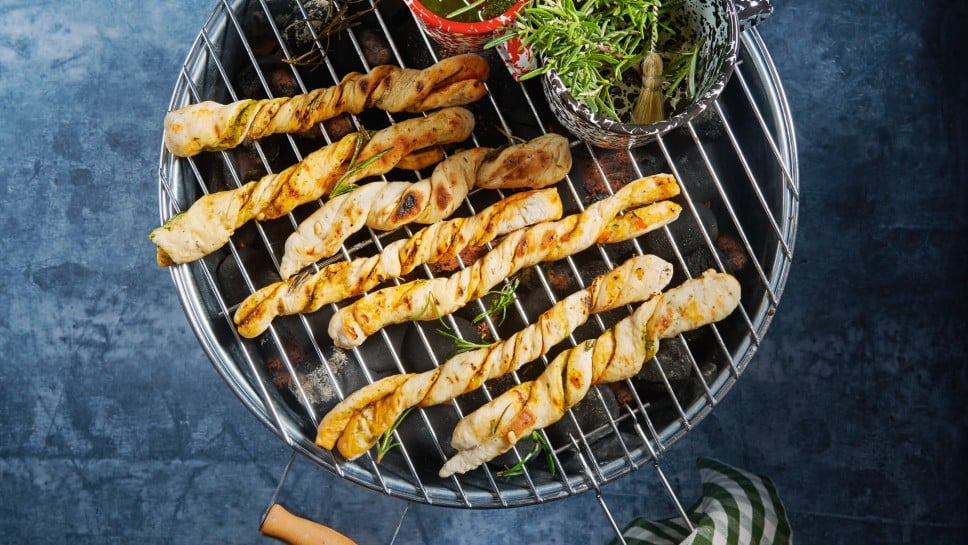 Gegrillte Antipasti-Brotstangerl
