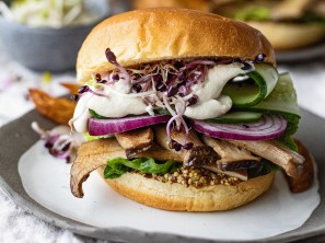 SPAR Mahlzeit Austernpilz-Burger mit Cashew-Sauce