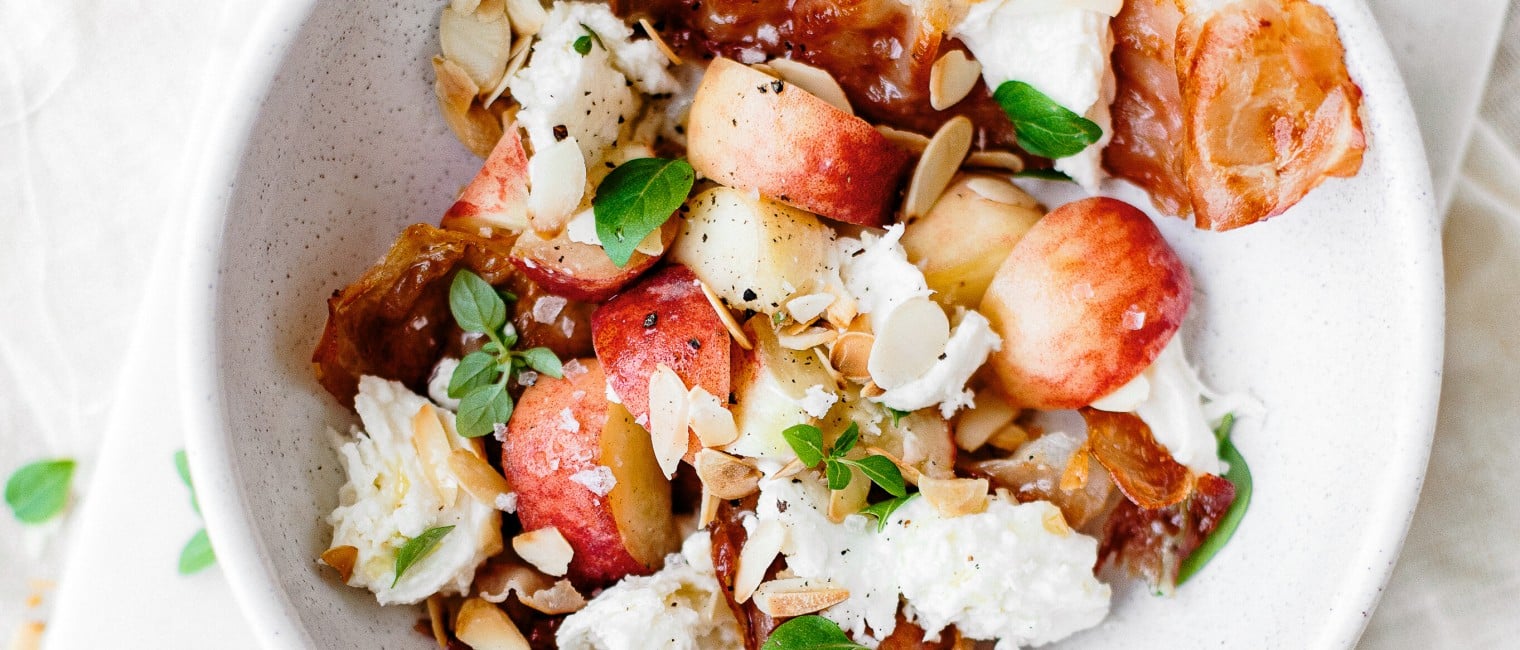 SPAR Mahlzeit Prosciutto-Pfirsich-Salat mit Burrata