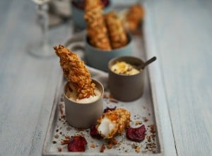 SPAR Mahlzeit knusprige Heilbutt-Sticks mit Zitronen-Aioli