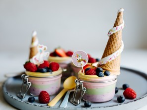 SPAR Mahlzeit Frucht-Creme im Einhorn-Look