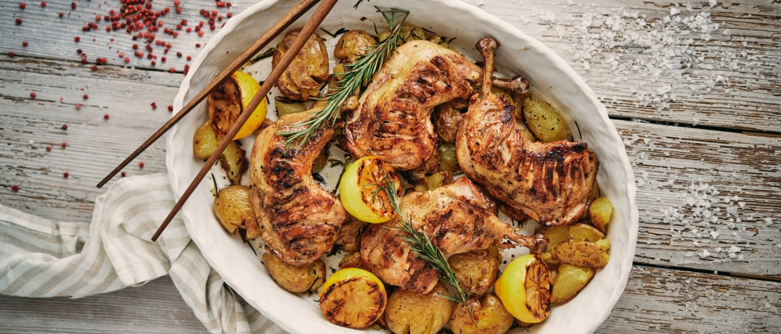 SPAR Mahlzeit Gegrilltes Zitronen-Hendl mit Rosmarin-Kartoffeln
