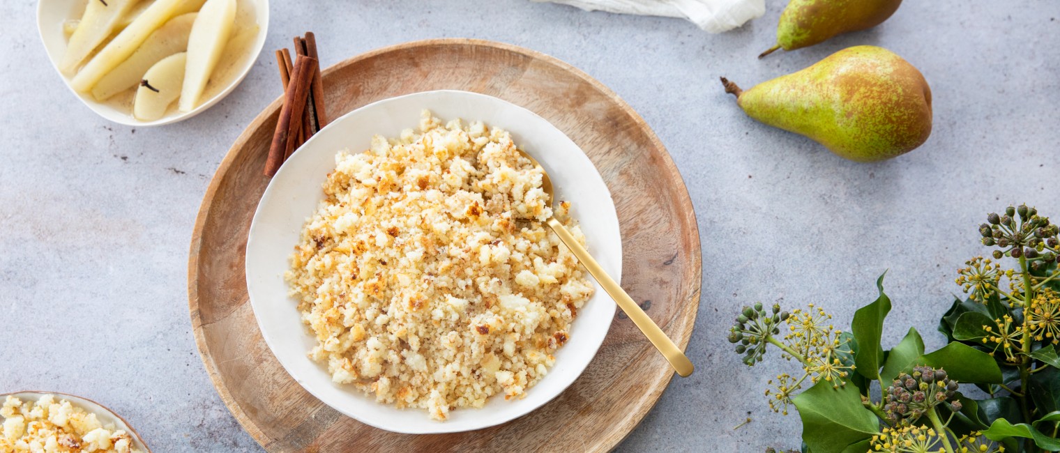 SPAR Mahlzeit Riebel mit Birnenkompott