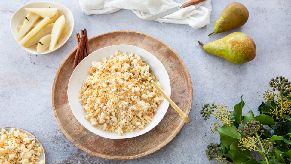SPAR Mahlzeit Riebel mit Birnenkompott