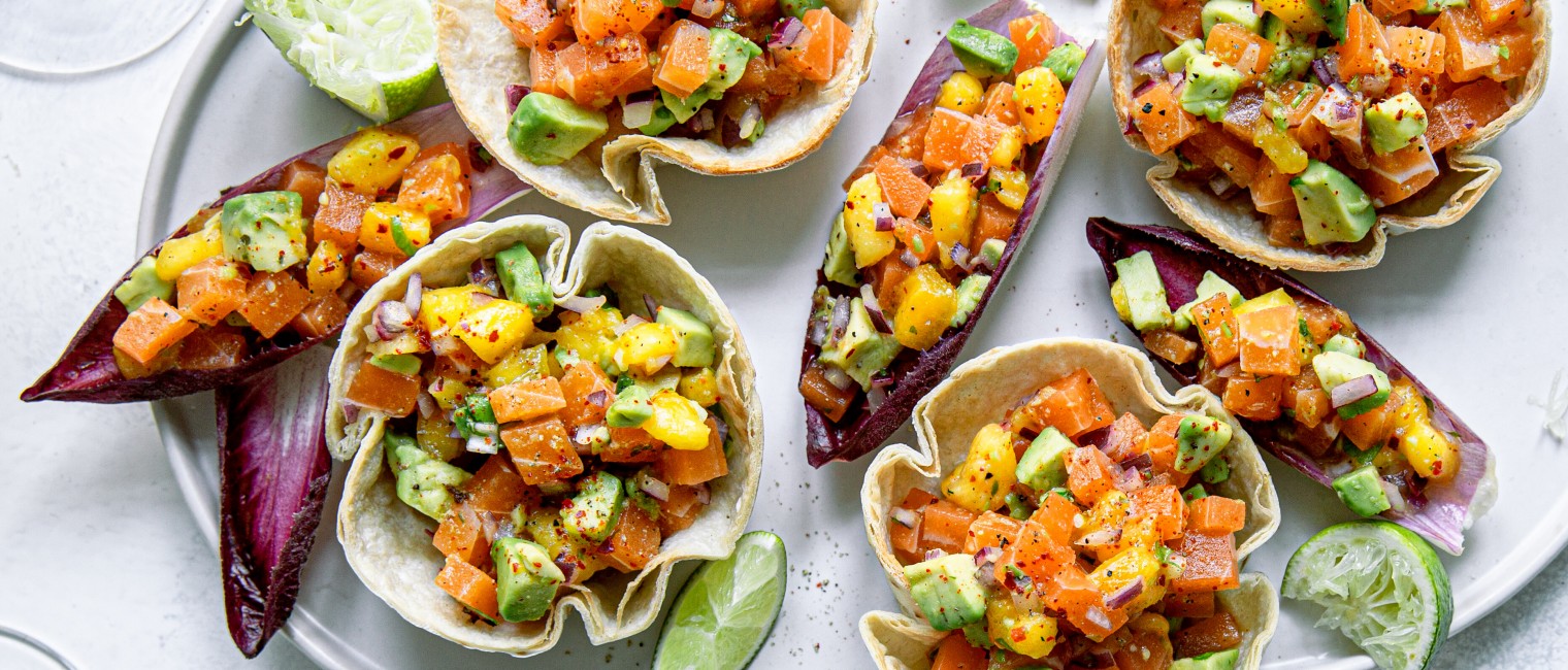 SPAR Mahlzeit Veganes Lachs-Ceviche mit Avocado