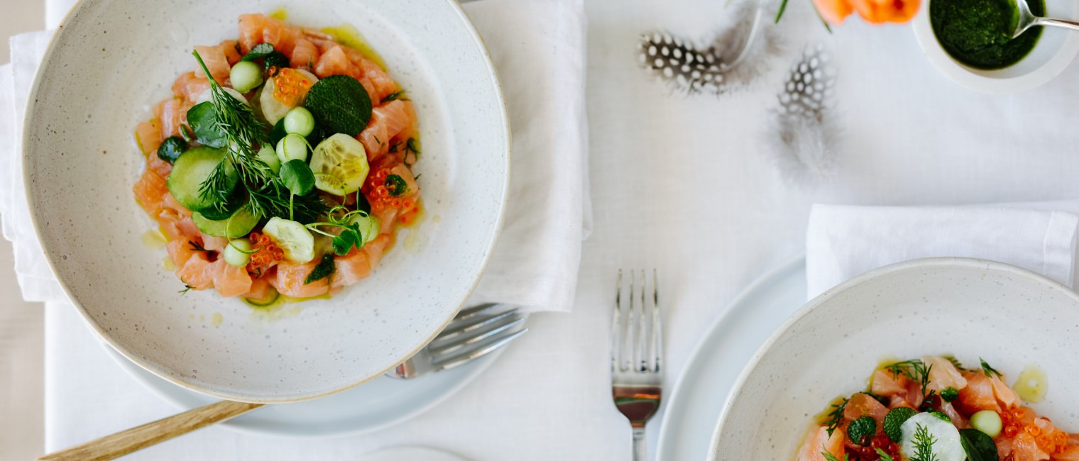 SPAR Mahlzeit Gurken-Saiblings-Ceviche mit Frühlingskräutern