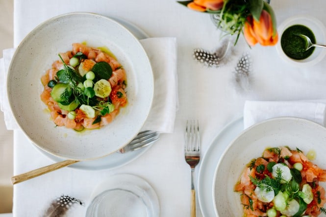 SPAR Mahlzeit Gurken-Saiblings-Ceviche mit Frühlingskräutern