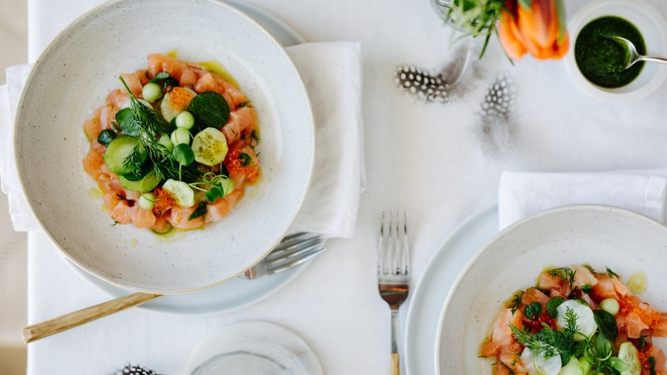 SPAR Mahlzeit Gurken-Saiblings-Ceviche mit Frühlingskräutern