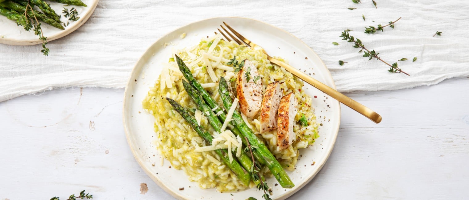 SPAR Mahlzeit Grünes Spargel-Risotto mit Hühnerbrust-Streifen