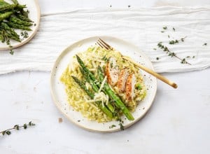 SPAR Mahlzeit Grünes Spargel-Risotto mit Hühnerbrust-Streifen