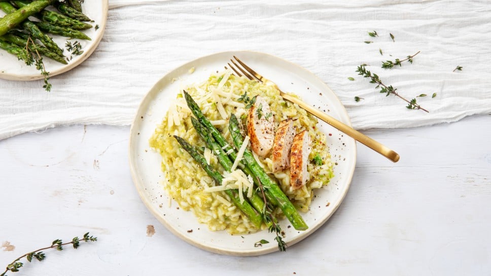 SPAR Mahlzeit Grünes Spargel-Risotto mit Hühnerbrust-Streifen