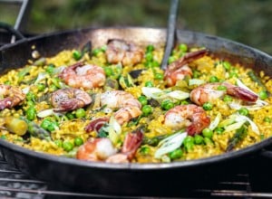 SPAR Mahlzeit Paella mit Garnelen, Erbsen und grünem Spargel