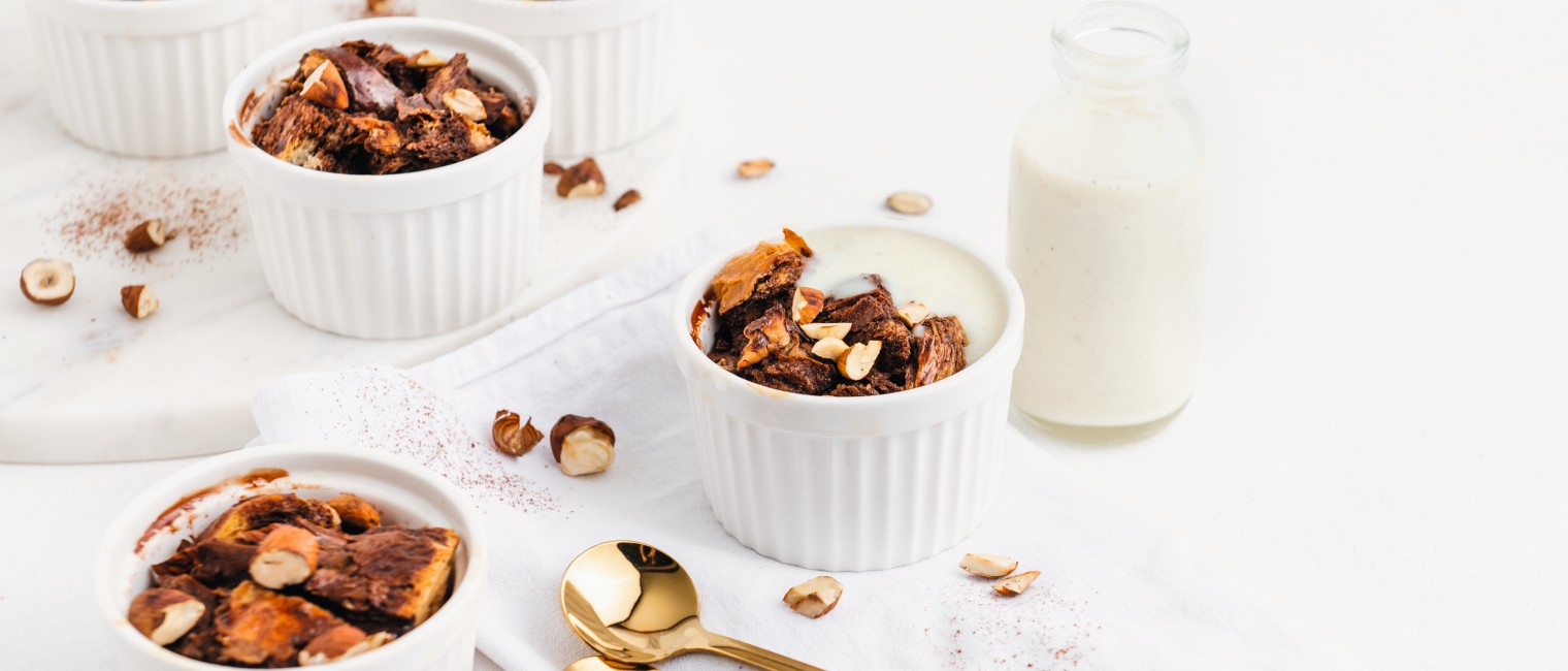 SPAR Mahlzeit Bread-Pudding-Cake mit Vanillesauce