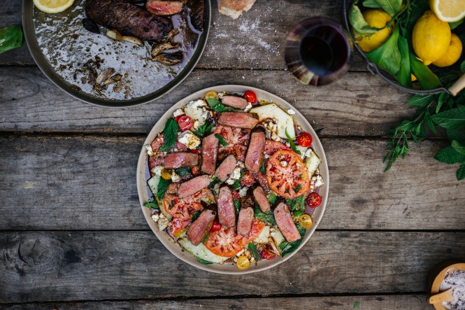 SPAR Mahlzeit Filet mit Melonen-Tomaten-Salat