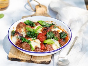 SPAR Mahlzeit Fleischbällchen-Pfanne mit Spinat und Mozzarella