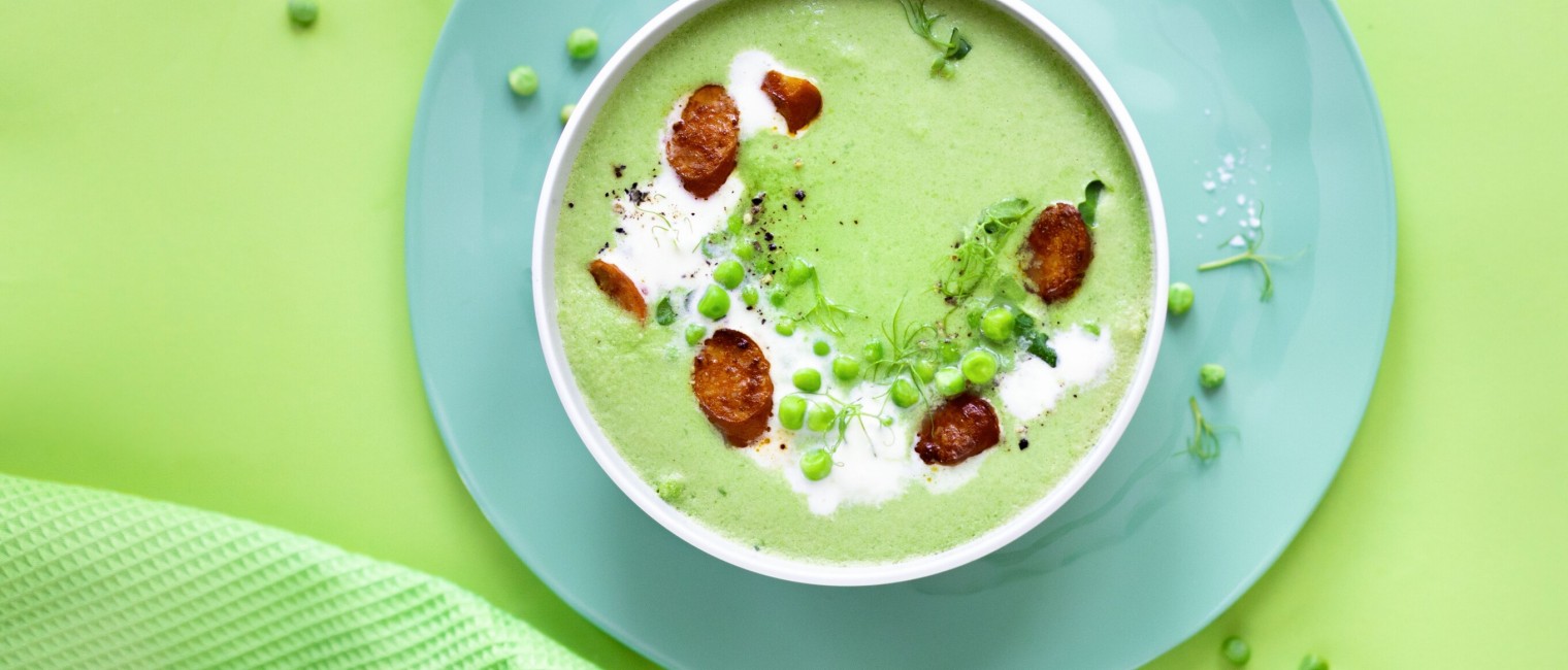 SPAR Mahlzeit! Erbsensuppe mit gebratenen Debrezinern