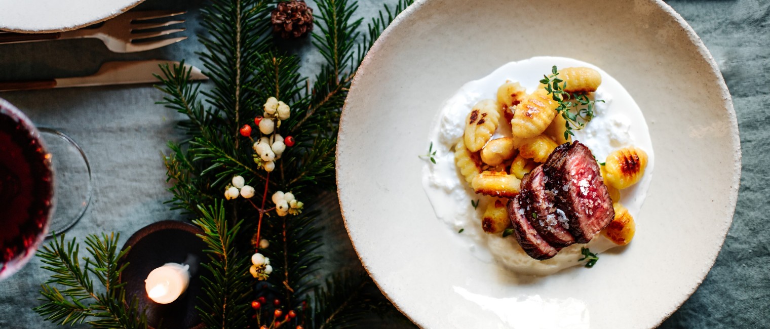 SPAR Mahlzeit Gnocchi auf Burrata-Creme mit Minuten-Steak