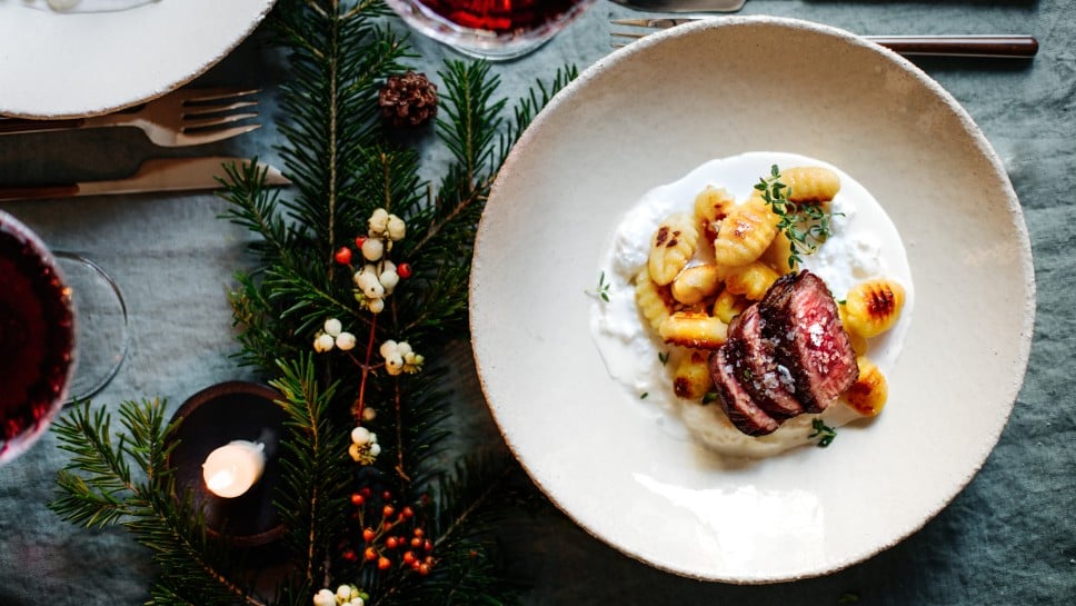 SPAR Mahlzeit Gnocchi auf Burrata-Creme mit Minuten-Steak