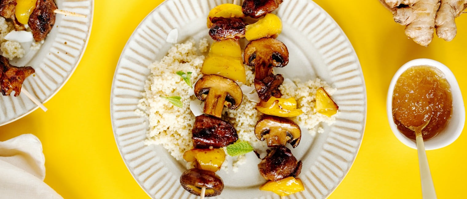 SPAR Mahlzeit Ingwer-Hühner-Spieße mit Cous-Cous