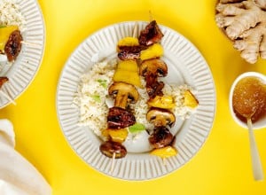 SPAR Mahlzeit Ingwer-Hühner-Spieße mit Cous-Cous