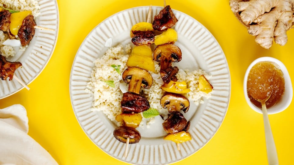 SPAR Mahlzeit Ingwer-Hühner-Spieße mit Cous-Cous