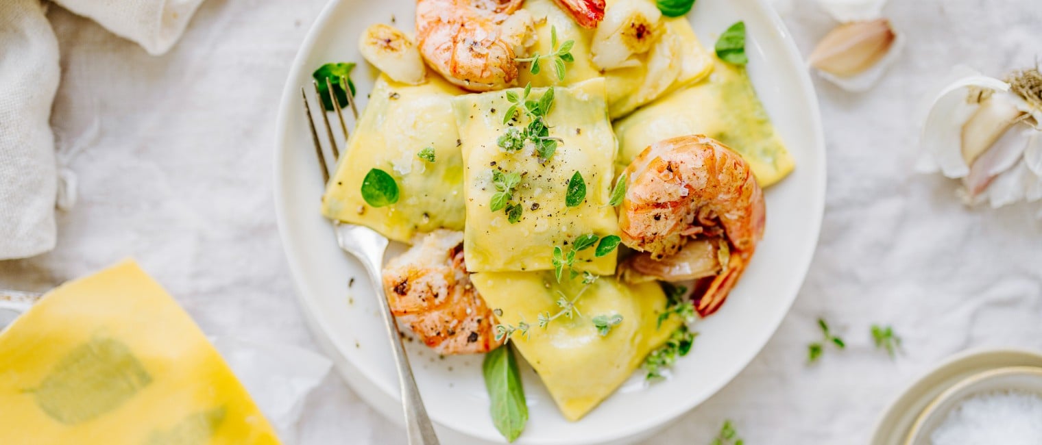 SPAR Mahlzeit Ravioli Blätter mit Scampi und Knoblauch