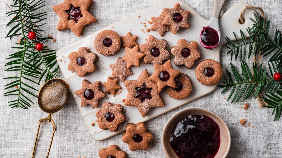 SPAR Mahlzeit! Schokokekse mit Glühweingelee
