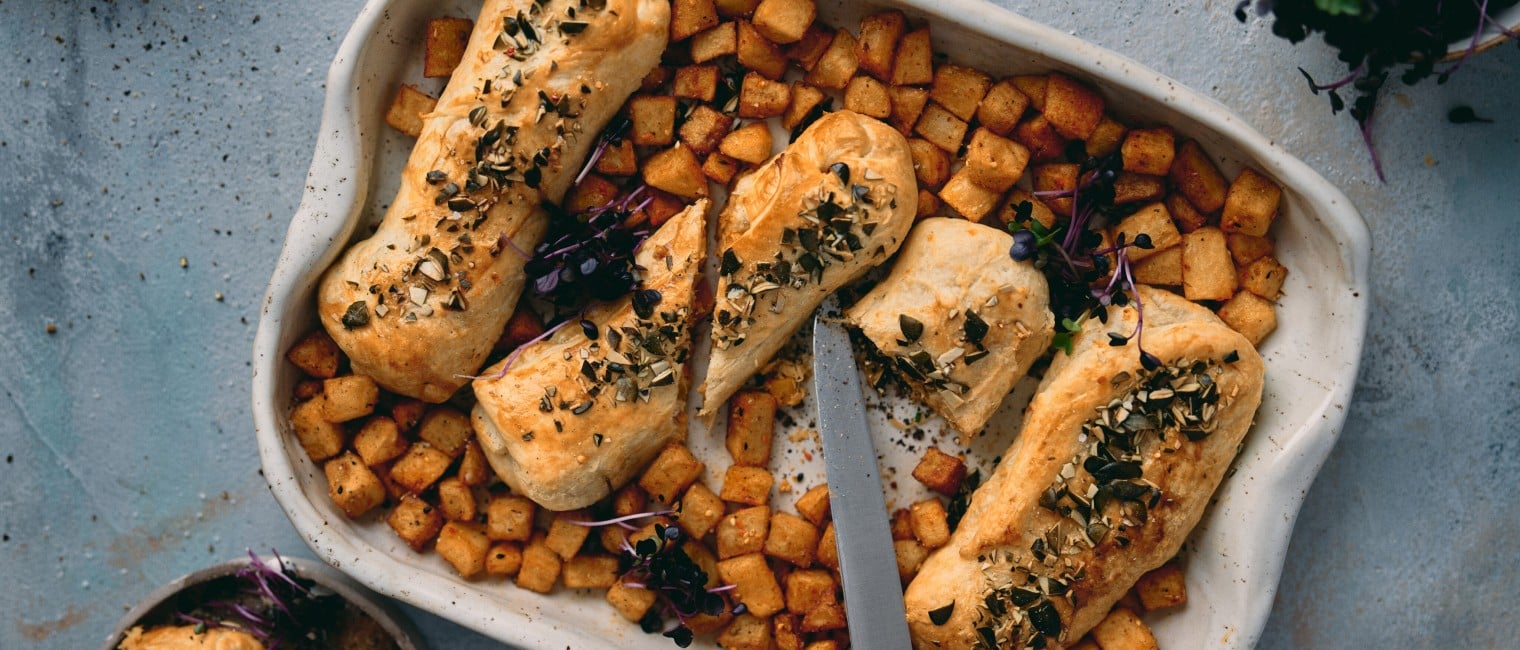 Sauerkrautstrudel mit Süßkartoffeln