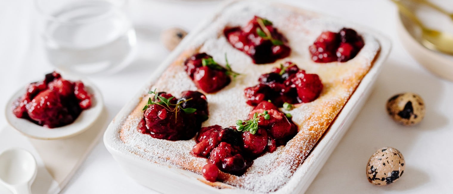 SPAR Mahlzeit Topfen-Auflauf mit Beeren-Röster