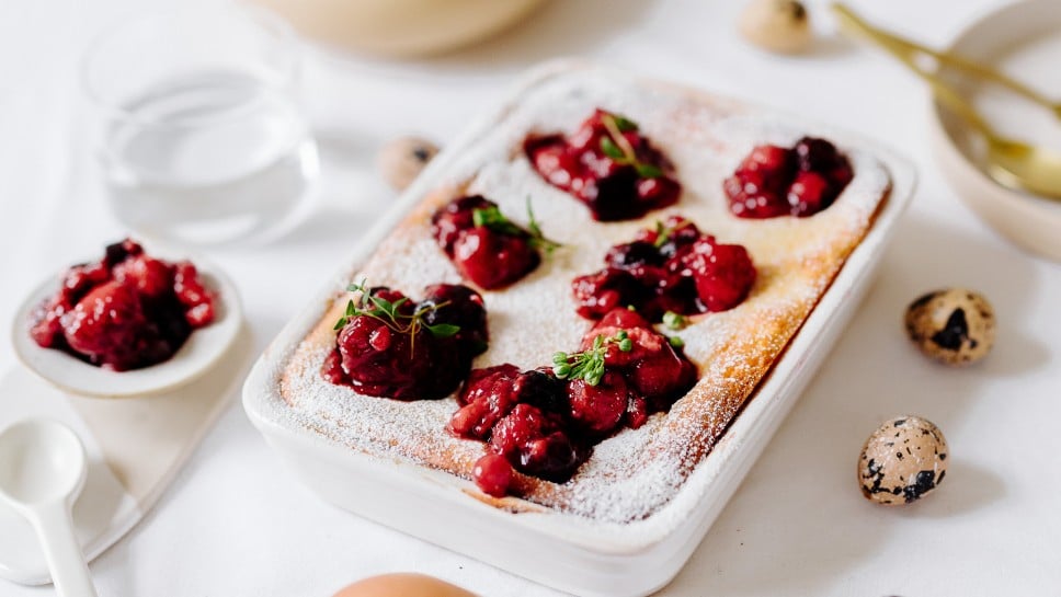 SPAR Mahlzeit Topfen-Auflauf mit Beeren-Röster